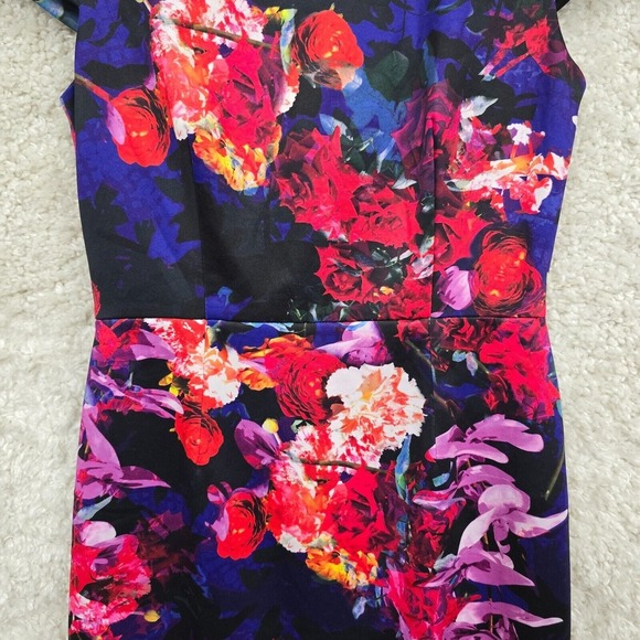 Betsey Johnson Dress Womens 6 Colorful Flowers Lined Maximalist Career Event - Picture 4 of 16